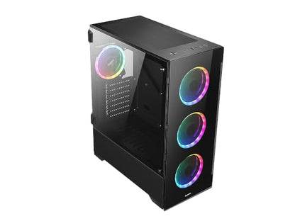 Bgears b-Voguish Gaming PC Case with Tempered Glass panels, USB3.0, Support E-ATX, ATX, mATX, ITX. (Fans are sold separately)