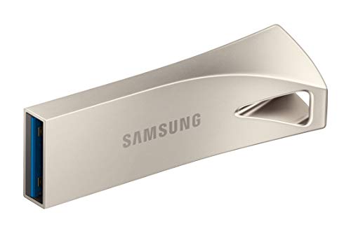 SAMSUNG BAR Plus 3.1 USB Flash Drive, 128GB, 400MB/s, Rugged Metal Casing, Storage Expansion for Photos, Videos, Music, Files, MUF-128BE3/AM, Champagne Silver