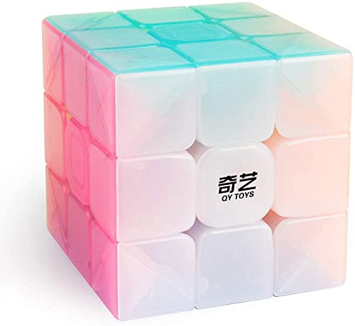 D-FantiX QY Toys Warrior W 3x3 Speed Cube Jelly 3x3x3 Magic Cube Puzzles Transparent Pastel Color - amzGamess