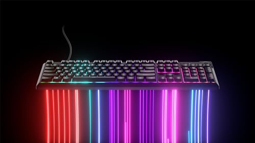 Corsair K55 CORE RGB Membrane Wired Gaming Keyboard – Quiet, Responsive Switches – Spill Resistance – Ten-Zone RGB – Media Keys – iCUE Compatible – QWERTY NA – PC, Mac – Black - amzGamess