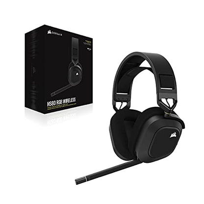 CORSAIR HS80 RGB WIRELESS Multiplatform Gaming Headset - Dolby Atmos - Lightweight Comfort Design - Broadcast Quality Microphone - iCUE Compatible - PC, Mac, PS5, PS4 - Black - amzGamess