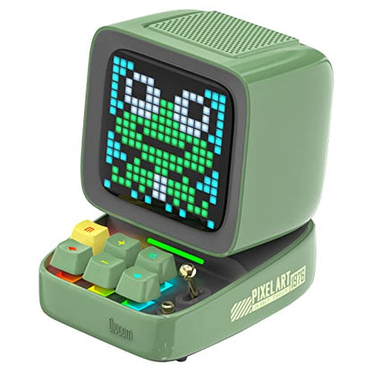 Divoom Ditoo Programmable Pixel Art LED-Bluetooth-Speaker Showing-Clock Emoji DIY Design for Home Wedding Party Decoration with Wireless App Control (Green) - amzGamess