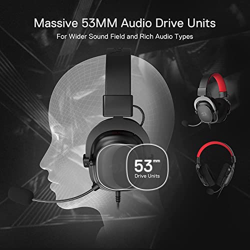 Redragon H510 Zeus-X RGB Wired Gaming Headset - 7.1 Surround Sound - 53MM Audio Drivers in Memory Foam Ear Pads w/Durable Fabric Cover- Multi Platforms Headphone - USB Powered for PC/PS4/NS - amzGamess