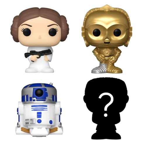 Funko Bitty Pop! Star Wars Mini Collectible Toys 4-Pack - Princess Leia, R2-D2, C-3PO & Mystery Chase Figure (Styles May Vary) - amzGamess