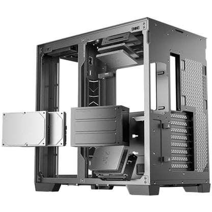 Antec C8, Fans not Included, RTX 40 Compatible, Dual-Chamber, tooless Design, Type-C, 360mm Radiator Support, Seamless Tempered Glass Front & Side Panels, High Airflow Full-Tower E-ATX PC Case