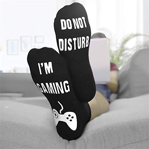 Do Not Disturb Gaming Socks, Gamer Socks Funny Gifts for Teenage Boys Mens Womens Father Dad Hunband Sons Kids Game Lovers - amzGamess