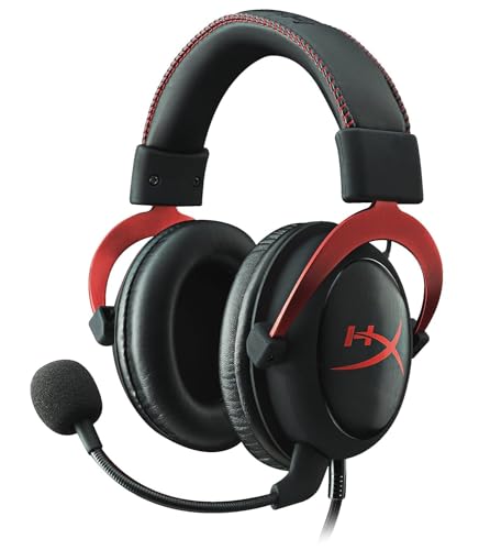 HyperX Cloud II - Gaming Headset, 7.1 Surround Sound, Memory Foam Ear Pads, Durable Aluminum Frame, Detachable Microphone, Works with PC, PS5, PS4, Xbox Series X|S, Xbox One – Red - amzGamess
