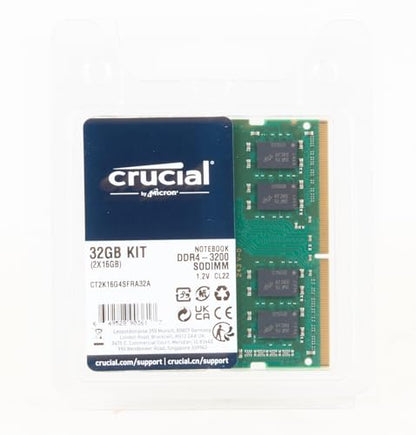 Crucial RAM 32GB Kit (2x16GB) DDR4 3200MHz CL22 (or 2933MHz or 2666MHz) Laptop Memory CT2K16G4SFRA32A