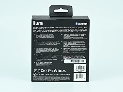 Divoom TimeBox Evo -- Pixel Art Bluetooth Speaker with 16x16 LED Display APP Control - Cool Animation Frame & Gaming Room Setup & Bedside Alarm Clock- Black - amzGamess