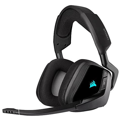 CORSAIR VOID RGB ELITE Wireless Gaming Headset – 7.1 Surround Sound – Omni-Directional Microphone – Microfiber Mesh Earpads – Up to 40ft Range – iCUE Compatible – PC, Mac, PS5, PS4 – Carbon - amzGamess