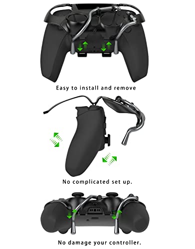 EXknight Leverback V2 Paddles Attachment, Back Buttons Adapter for PS5 Controller | Fit with Thumb Grips (Black) - amzGamess