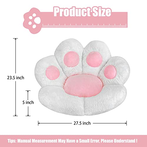 MOONBEEKI Cat Paw Cushion Comfy Kawaii Chair Plush Cushions Shape Lazy Pillow for Gamer Chair 28"x 24" Cozy Floor Cute Seat Kawaii for Girl Worker Gift, Dining Room Bedroom Decorate White - amzGamess