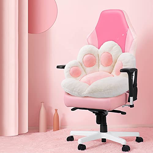 MOONBEEKI Cat Paw Cushion Comfy Kawaii Chair Plush Cushions Shape Lazy Pillow for Gamer Chair 28"x 24" Cozy Floor Cute Seat Kawaii for Girl Worker Gift, Dining Room Bedroom Decorate White - amzGamess