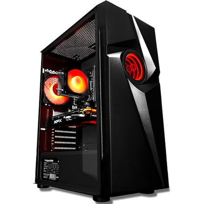 SAAV T101 Vortex Gaming PC Desktop Computer Tower - Intel Core i5 3.2GHz, 16GB, AMD RX 580 8GB GDDR5, 1TB SSD, RGB, WiFi 5, Bluetooth, Windows 10, Mouse & Keyboard, 1 Year Warranty