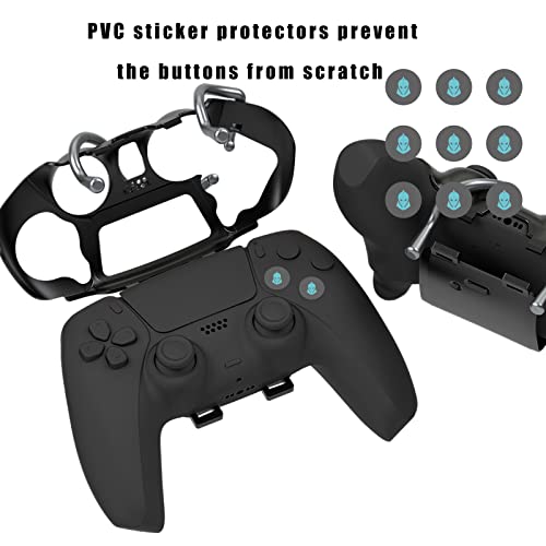 EXknight Leverback V2 Paddles Attachment, Back Buttons Adapter for PS5 Controller | Fit with Thumb Grips (Black) - amzGamess