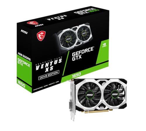 MSI Gaming GeForce GTX 1650 128-Bit HDMI/DP/DVI 4GB GDRR6 HDCP Support DirectX 12 VR Ready OC Graphics Card (GTX 1650 D6 Ventus XS OCV3) - amzGamess