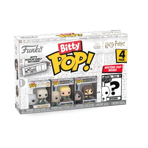 Funko Bitty Pop! Harry Potter Mini Collectible Toys 4-Pack - Lord Voldemort, Draco Malfoy, Bellatrix Lestrange & Mystery Chase Figure (Styles May Vary) - amzGamess