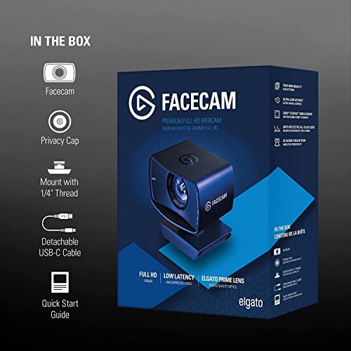 Elgato Facecam - 1080p60 True Full HD Webcam for Live Streaming, Gaming, Video Calls, Sony Sensor, Advanced Light Correction, DSLR Style Control, works with OBS, Zoom, Teams, and more, for PC/Mac - amzGamess
