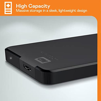 Western Digital 2TB Elements Portable HDD, External Hard Drive, USB 3.0 for PC & Mac, Plug and Play Ready - WDBU6Y0020BBK-WESN