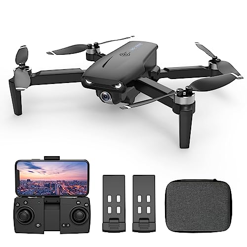 LMRC-12 Drone with Camera for Adults Beginner, Foldable 2.4GHz FPV Drone for Kids 8-12, Less than 249g, RC Quadcopter Toys Gifts with Brushless Motor, Altitude Hold, 2 Batteries, Black - amzGamess