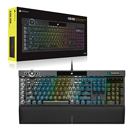 Corsair K100 RGB Optical-Mechanical Wired Gaming Keyboard - OPX Switches - PBT Double-Shot Keycaps - Elgato Stream Deck and iCUE Compatible - QWERTY NA Layout - Black - amzGamess