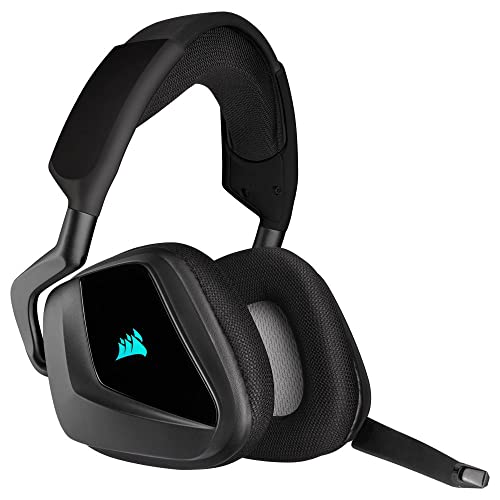 CORSAIR VOID RGB ELITE Wireless Gaming Headset – 7.1 Surround Sound – Omni-Directional Microphone – Microfiber Mesh Earpads – Up to 40ft Range – iCUE Compatible – PC, Mac, PS5, PS4 – Carbon - amzGamess