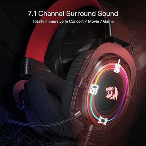 Redragon H510 Zeus-X RGB Wired Gaming Headset - 7.1 Surround Sound - 53MM Audio Drivers in Memory Foam Ear Pads w/Durable Fabric Cover- Multi Platforms Headphone - USB Powered for PC/PS4/NS - amzGamess