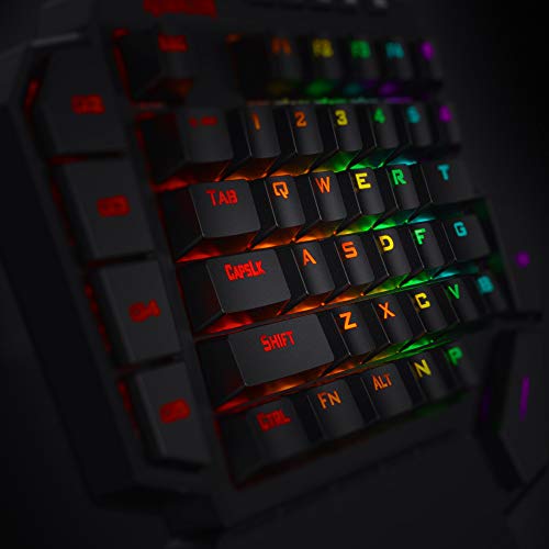 Redragon K585 DITI One-Handed RGB Mechanical Gaming Keyboard, 42 Keys Type-C Professional Gaming Keypad w/Upgraded Hot-Swappable Socket, 7 Onboard Macro Keys & Detachable Wrist Rest - amzGamess