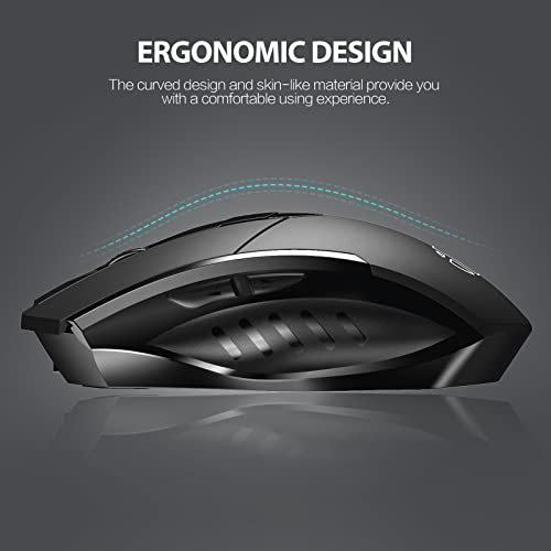 INPHIC Mouse, 3 Modes Bluetooth 5.0&4.0 Mouse 2.4G Rechargeable Wireless Mouse with 6 Buttons, Ergonomic Computer Mouse for Laptop, Mac, PC etc. - amzGamess