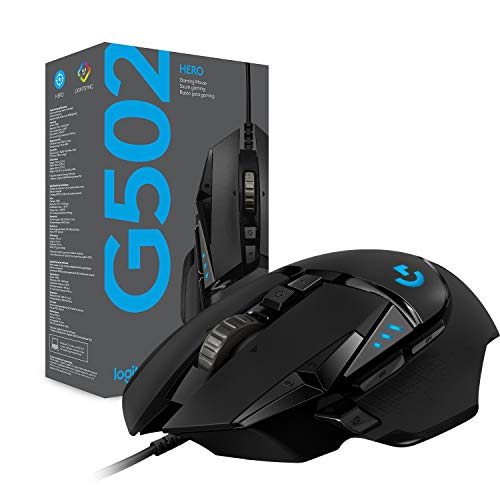 Logitech G502 HERO High Performance Wired Gaming Mouse, HERO 25K Sensor, 25,600 DPI, RGB, Adjustable Weights, 11 Programmable Buttons, On-Board Memory, PC / Mac - amzGamess