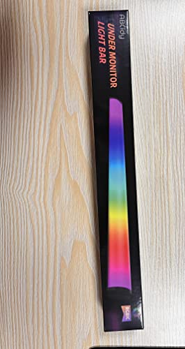 ABCidy Under Monitor Light Bar, RGB Screenbar Light Desk Lamp Computer, Dimmable LED with Dynamic Rainbow Effect, Gaming USB Powered, Remote Control Color Changing, Adjustable Brightness and Speed