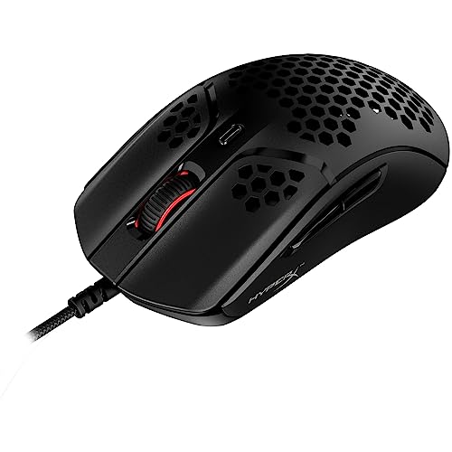 HyperX Pulsefire Haste – Gaming Mouse, Ultra-Lightweight, 59g, Honeycomb Shell, Hex Design, RGB, HyperFlex USB Cable, Up to 16000 DPI, 6 Programmable Buttons,Black - amzGamess