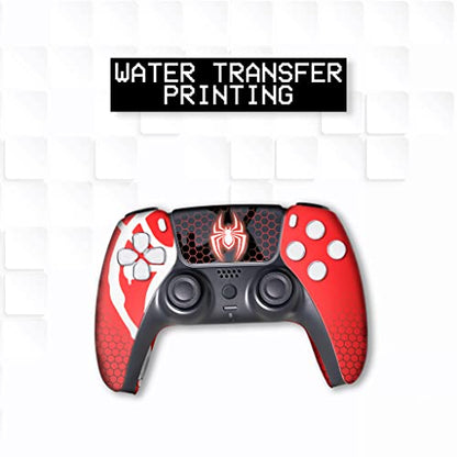 Spider_Man Morales Custom PS-5 Controller Wireless compatible with Play-Station 5 Console by BCB Controllers | Proudly Customized in USA with Permanent HYDRO-DIP Printing (NOT JUST A SKIN) - amzGamess