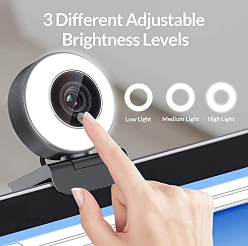 Angetube Streaming 1080P HD Webcam Built in Adjustable Ring Light and Mic. Advanced autofocus AF Web Camera for Google Meet Gamer Facebook YouTube Streamer - amzGamess