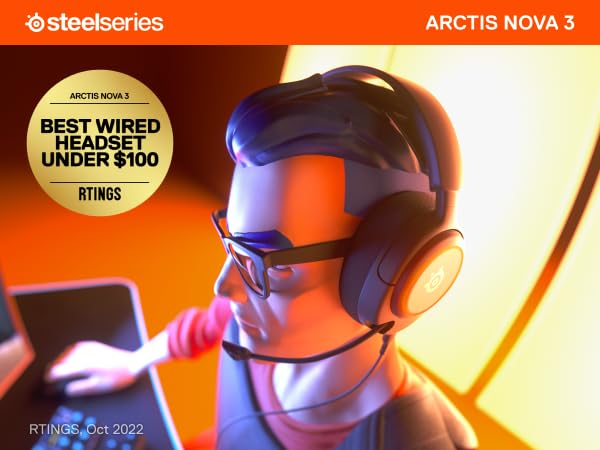 SteelSeries New Arctis Nova 3 Multi-Platform Gaming Headset - Signature Arctis Sound - ClearCast Gen 2 Mic - PC, PS5/PS4, Xbox Series X|S, Switch, Mobile,Black - amzGamess