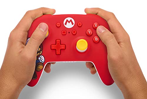 PowerA Wireless Nintendo Switch Controller - Mario Joy, AA Battery Powered (Battery Included), Pro Controller for Switch, Advanced Gaming Buttons, Officially Licensed by Nintendo - amzGamess