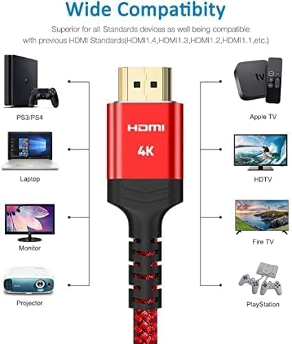 Highwings 4K HDMI Cable 6FT, 2.0 High Speed 18Gbps HDMI Braided Cord-Supports (4K 60Hz HDR,Video 4K 2160p 1080p 3D HDCP 2.2 ARC-Compatible with Ethernet PS4/3 4K Projector Game Monitor ect,Grey