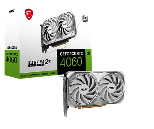 MSI Gaming GeForce RTX 4060 8GB GDRR6 128-Bit HDMI/DP Nvlink TORX Fan 4.0 Ada Lovelace Architecture Graphics Card (RTX 4060 Ventus 2X White 8G OC) - amzGamess