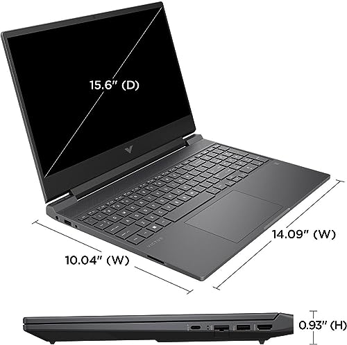 HP Victus 15 Gaming Laptop 15.6" FHD IPS 144Hz AMD 7000 Ryzen 5 7535HS (Beats i7-11800H) GeForce RTX 2050 4GB Graphic Backlit USB-C B&O Win11 Black + HDMI Cable (8GB RAM | 512GB PCIe SSD)