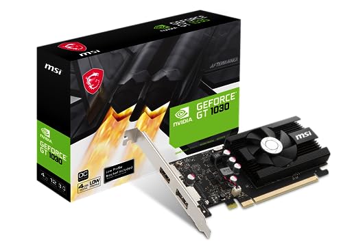 MSI Gaming GeForce GT 1030 4GB GDRR4 64-bit HDCP Support DirectX 12 DP/HDMI Single Fan OC Graphics Card (GT 1030 4GD4 LP OC) - amzGamess