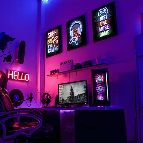 12Pcs Neon Gaming Posters,Gaming Room Decor Teen Boys Gamer Room Decor for Boys,Gamer Wall Art Decor for Boys Room Decor Bedroom,No Frame(8 X 10 INCHES) - amzGamess