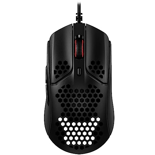 HyperX Pulsefire Haste – Gaming Mouse, Ultra-Lightweight, 59g, Honeycomb Shell, Hex Design, RGB, HyperFlex USB Cable, Up to 16000 DPI, 6 Programmable Buttons,Black - amzGamess