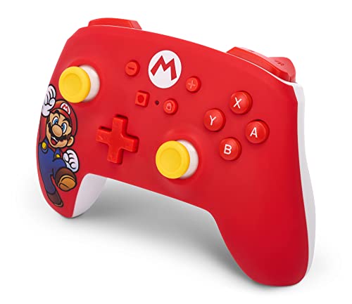 PowerA Wireless Nintendo Switch Controller - Mario Joy, AA Battery Powered (Battery Included), Pro Controller for Switch, Advanced Gaming Buttons, Officially Licensed by Nintendo - amzGamess