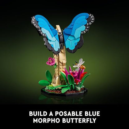 LEGO Ideas The Insect Collection, Fun Gift for Nature Lovers, with Life-Size Blue Morpho Butterfly, Hercules Beetle and Chinese Mantis Display Models, Bug Building Set and Nature Décor, 21342