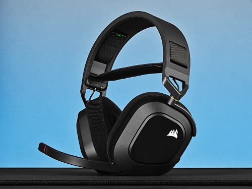 CORSAIR HS80 RGB WIRELESS Multiplatform Gaming Headset - Dolby Atmos - Lightweight Comfort Design - Broadcast Quality Microphone - iCUE Compatible - PC, Mac, PS5, PS4 - Black - amzGamess