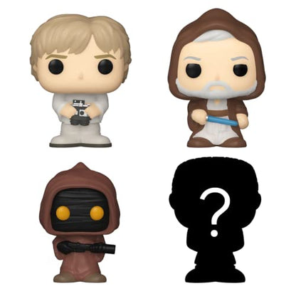 Funko Bitty Pop! Star Wars Mini Collectible Toys 4-Pack - Luke Skywalker, OBI-Wan Kenobi, Jawa & Mystery Chase Figure (Styles May Vary) - amzGamess