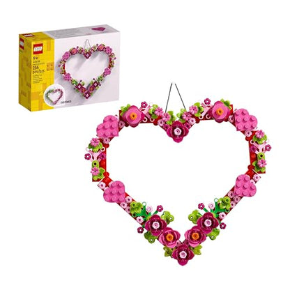 LEGO Heart Ornament Building Toy Kit, Heart Shaped Arrangement of Artificial Flowers, Great Gift for Loved Ones, Unique Arts & Crafts Activity for Kids, Girls and Boys Ages 9 and Up, 40638