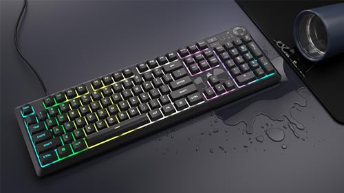 Corsair K55 CORE RGB Membrane Wired Gaming Keyboard – Quiet, Responsive Switches – Spill Resistance – Ten-Zone RGB – Media Keys – iCUE Compatible – QWERTY NA – PC, Mac – Black - amzGamess