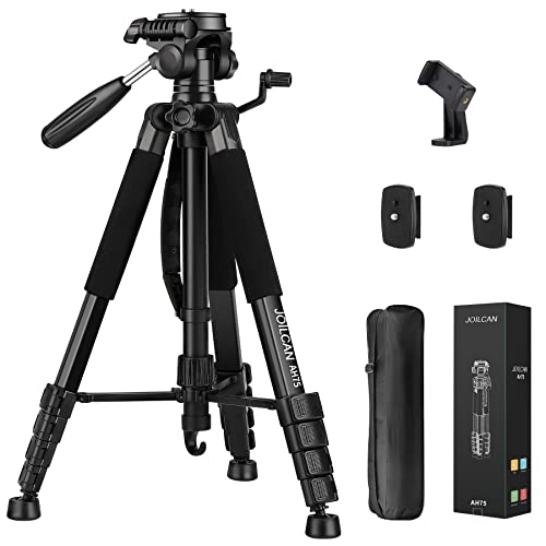 JOILCAN Tripod Camera Tripods, 74" Tripod for Camera Cell Phone Video Recording, Heavy Duty Tall Camera Tripod Stand, Professional Travel DSLR Tripods Compatible with Canon iPhone, Max Load 15 LB - amzGamess