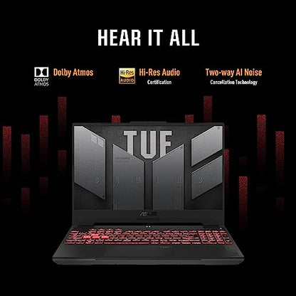 ASUS TUF Gaming A15 (2023) Gaming Laptop, 15.6” FHD 144Hz, 100% sRGB Display, GeForce RTX 4050, AMD Ryzen 7 7735HS, 16GB DDR5, 1TB PCIe SSD, Wi-Fi 6E, Windows 11, FA507NU-DS74,Mecha Gray